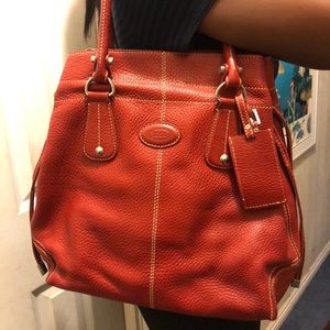 Tod’s Red pebbled large tote bag